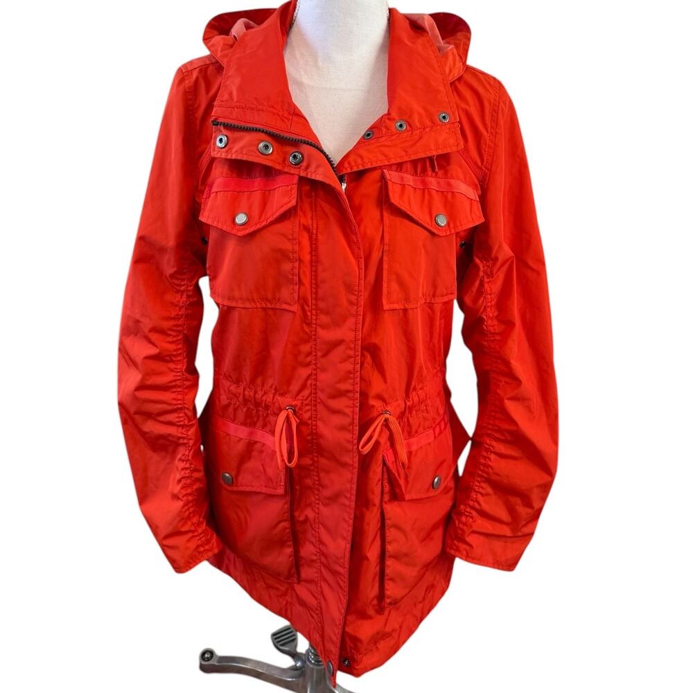 Marc New York Andrew Marc Hooded Rain Coat Orange M